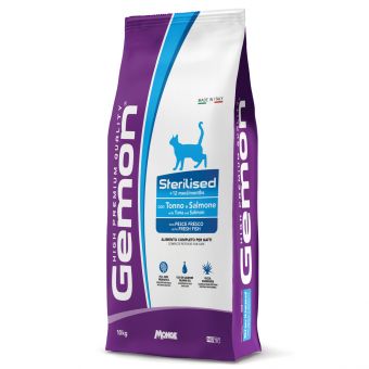 Сухой корм Gemon Cat Sterilized для стерилизованных кошек, с тунцом и лососем 10 кг Сухой корм Gemon Cat Sterilized для стерилизованных кошек, с тунцом и лососем 10 кг