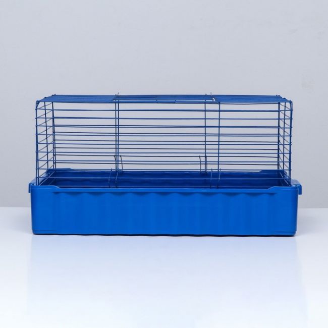 Клетка для кроликов № 4, 75 х 46 х 40 см синяя
