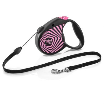 Поводок-рулетка для собак Flexi Life Geometry Pink S 5м до 12кг, трос