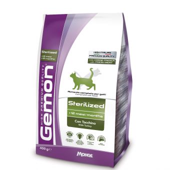 Сухой корм Gemon Cat Sterilized для стерилизованных кошек, с индейкой 400 г Сухой корм Gemon Cat Sterilized для стерилизованных кошек, с индейкой 400 г