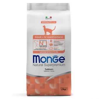Сухой корм Monge Cat Speciality Line Monoprotein Adult для взрослых кошек, из лосося 1,5 кг Сухой корм Monge Cat Speciality Line Monoprotein Adult для взрослых кошек, из лосося 1,5 кг