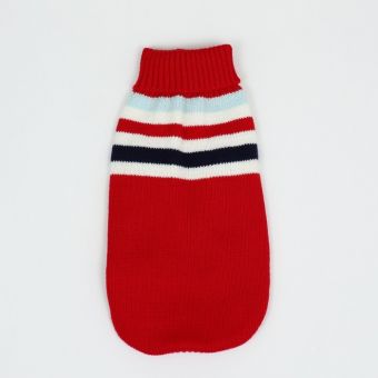 Свитер "Полоски", 2XL (ДС 41, ОШ 41, ОГ 36-60 см), красный Свитер "Полоски", 2XL (ДС 41, ОШ 41, ОГ 36-60 см), красный