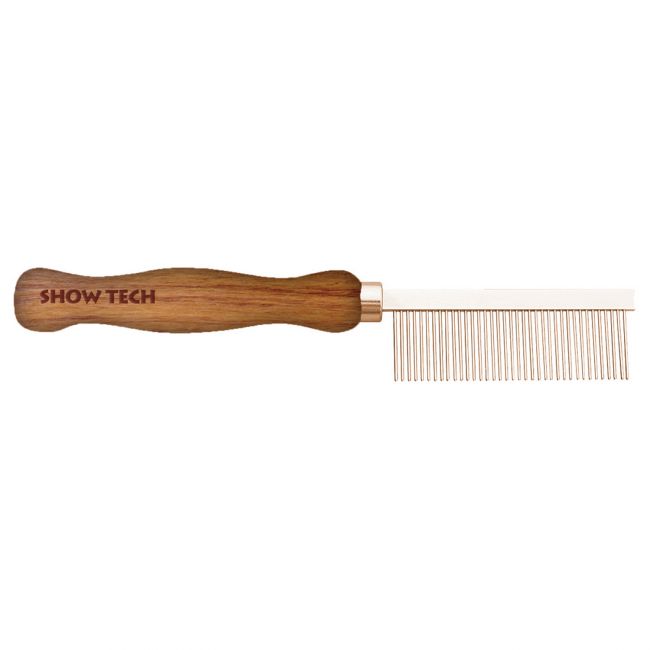 SHOW TECH Wooden Comb расческа для шерсти средней жесткости 18 см, с зубчиками 2,2 см, частота 1,5 мм