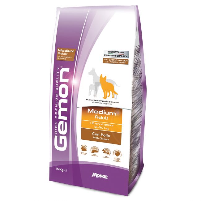 Сухой корм Gemon Dog Medium корм для взрослых собак средних пород, с курицей 15 кг