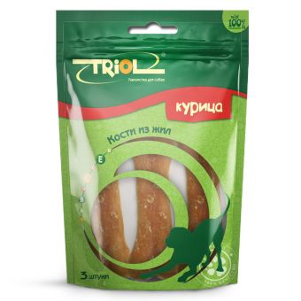 Кости из жил с курицей для собак, 10см, 90г (уп.3шт.) Кости из жил с курицей для собак, 10см, 90г (уп.3шт.)