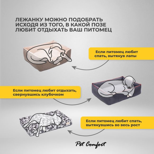 Лежанка Pet Comfort для собак очень крупных пород, Golf Vita 01, размер XL 105х120 см, серый