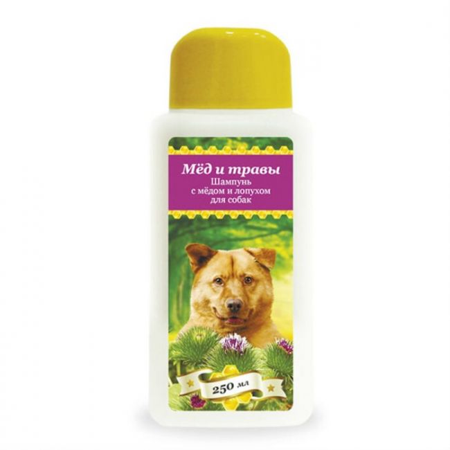 Шампунь Pchelodar Professional "Мед и травы" для собак, с медом и лопухом, 250 мл