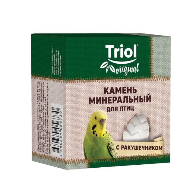 Камень минеральный с ракушечником для птиц "Шишка", 25г, Triol Original