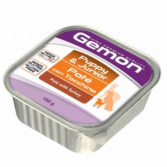 Влажный корм Gemon Dog для щенков паштет с индейкой, консервы 150 г