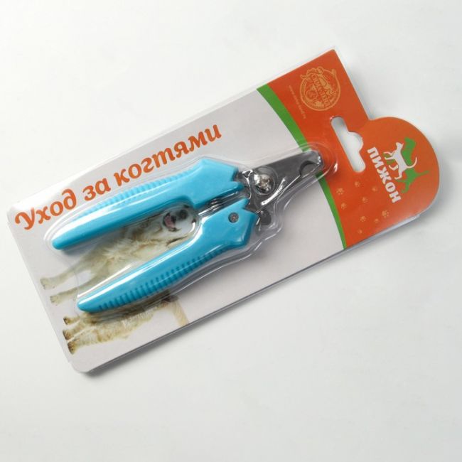 Когтерез боковой малый с прямыми ручками, отверстие 9 мм, голубой