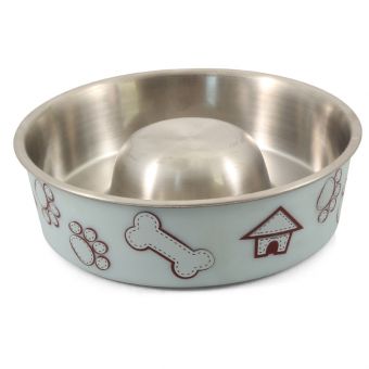 Миска металлическая "Домик" Slow feed, 1,0л