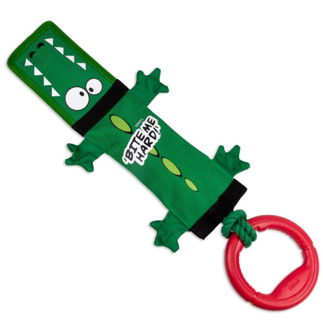 75525 Игрушка для собак Крокодил на веревке с ручкой с пищалкой 51см, серия BITE ME HARD