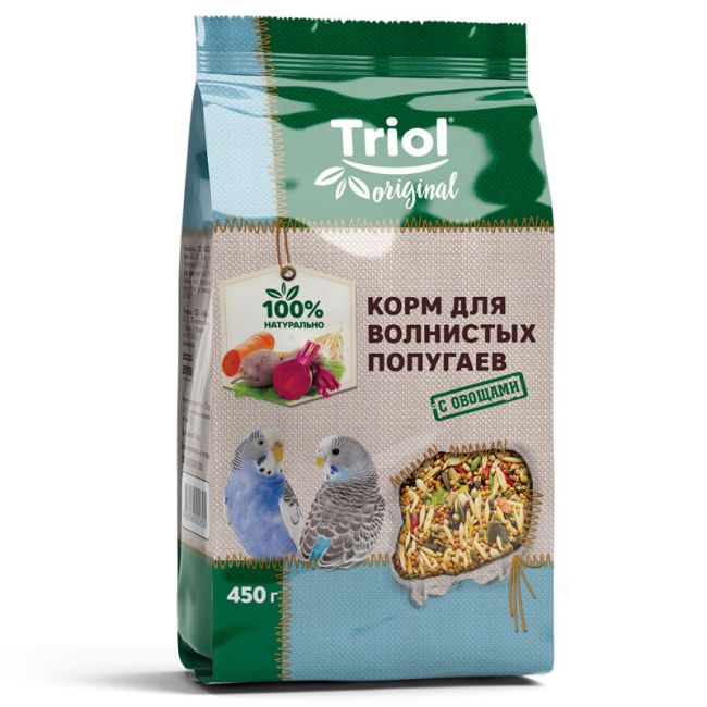 Корм для волнистых попугаев с овощами, 450г, Triol Original Корм для волнистых попугаев с овощами, 450г, Triol Original