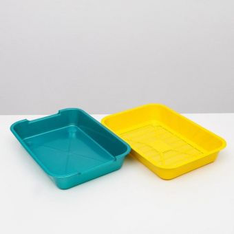Туалет средний с сеткой 36 х 26 х 6,5 см, жёлтый/бирюзовый Туалет средний с сеткой 36 х 26 х 6,5 см, жёлтый/бирюзовый