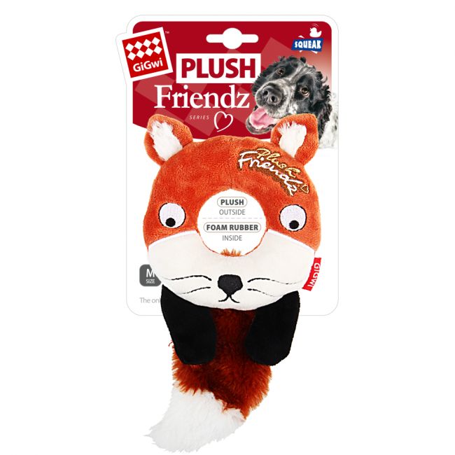 75402 Игрушка для собак Лиса с пищалкой 19см, серия PLUSH FRIENDZ