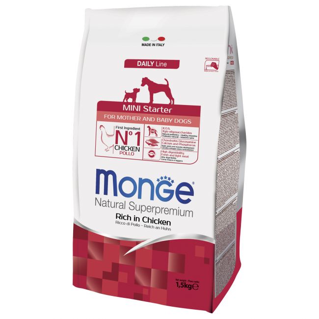 Сухой корм Monge Dog Daily Line Mini Starter для щенков мелких пород, из курицы 1,5 кг Сухой корм Monge Dog Daily Line Mini Starter для щенков мелких пород, из курицы 1,5 кг