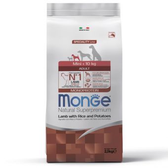 Сухой корм Monge Dog Speciality Line Monoprotein Mini для взрослых собак мелких пород, из ягненка с рисом и картофелем 2,5 кг Сухой корм Monge Dog Speciality Line Monoprotein Mini для взрослых собак мелких пород, из ягненка с рисом и картофелем 2,5 кг