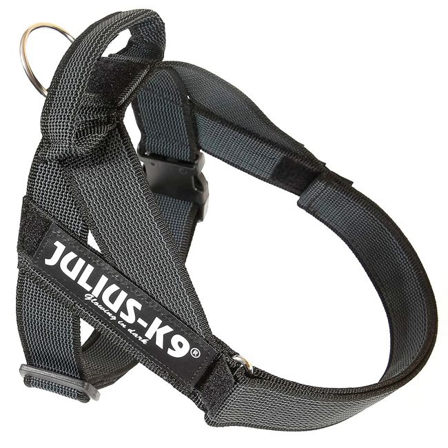 JULIUS-K9 шлейка для собак Ремни Color & Gray IDC® 0 (57-74см / 14-25кг), черный СКИДКА 50%