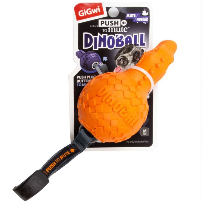 75412 Игрушка для собак Динобол Т-рекс с отключаемой пищалкой 13см, серия DINOBALL PUSH TO MUTE 75412 Игрушка для собак Динобол Т-рекс с отключаемой пищалкой 13см, серия DINOBALL PUSH TO MUTE