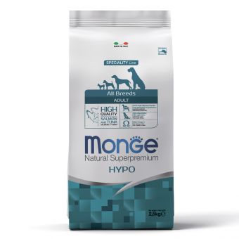 Cухой корм Monge Dog Speciality Line Hypo корм для взрослых собак, гипоаллергенный, из лосося с тунцом 2,5 кг Cухой корм Monge Dog Speciality Line Hypo корм для взрослых собак, гипоаллергенный, из лосося с тунцом 2,5 кг