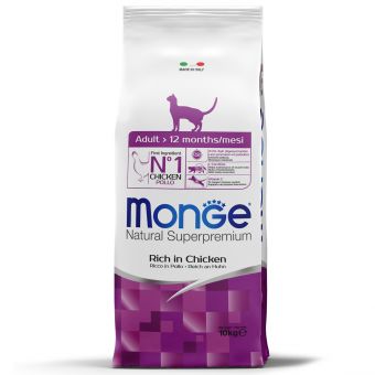 Сухой корм Monge Cat Daily Line для взрослых кошек, из курицы 10 кг Сухой корм Monge Cat Daily Line для взрослых кошек, из курицы 10 кг