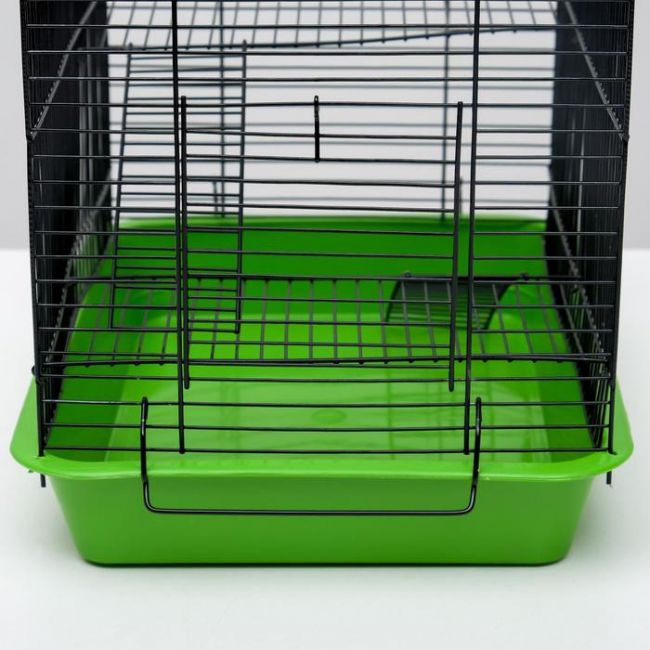 Клетка для грызунов "Пижон" №9, с 3-я этажами, без наполнения, 33 х 24 х 38 см, зеленый микс